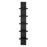 Danya B 5 Tier Wall Shelf Unit Narrow Smooth Laminate Finish - Vertical Column Shelf Floating Storage Home Decor Organizer Tall Tower Design Utility Shelf Bedroom Living Room 5.1" x 6" x 30" (Black)